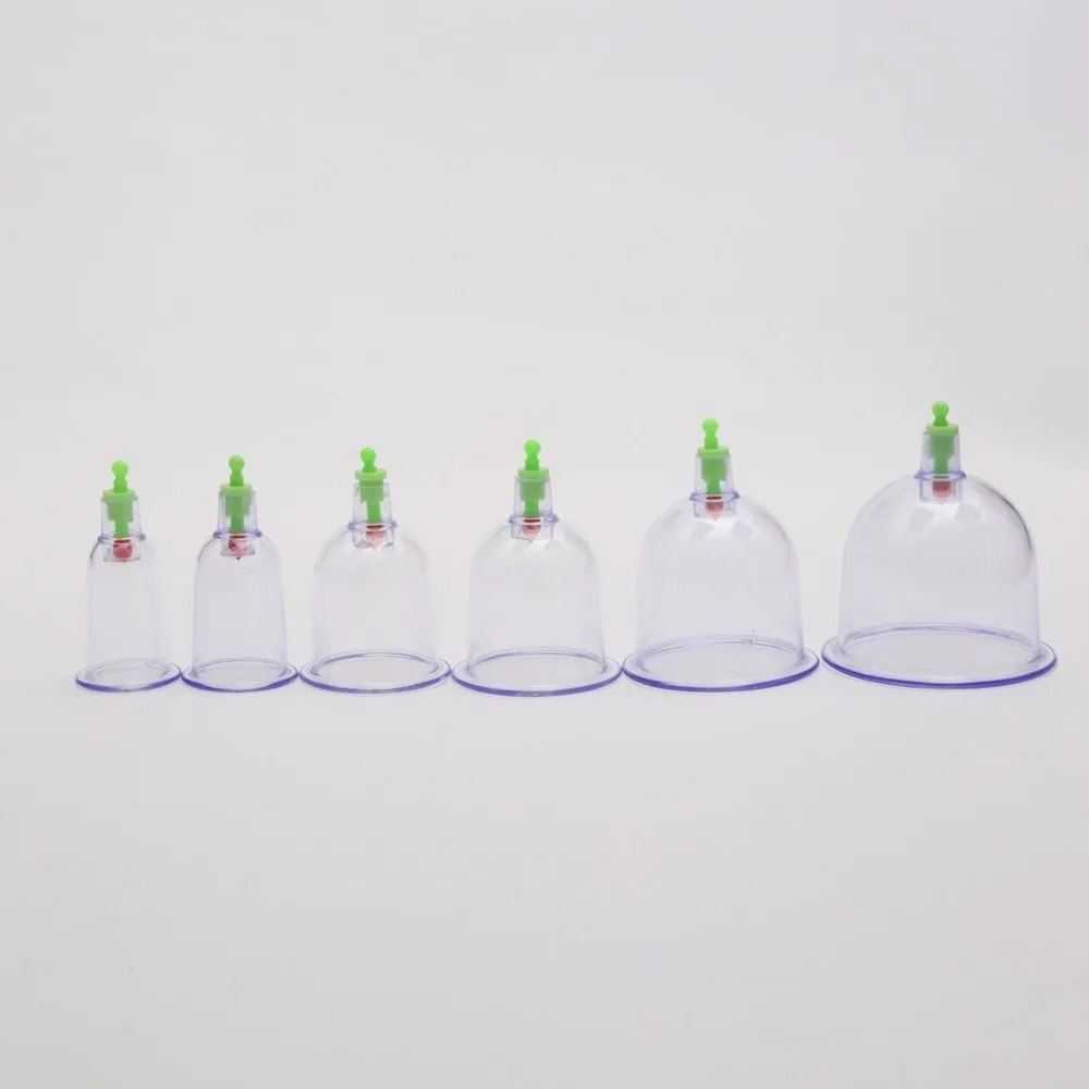 1Set 12 Pcs Massage Vacuum Cupping Set Thicker Magnetic Aspirating Cans Cupuncture Suction Cup With Tube Gift |