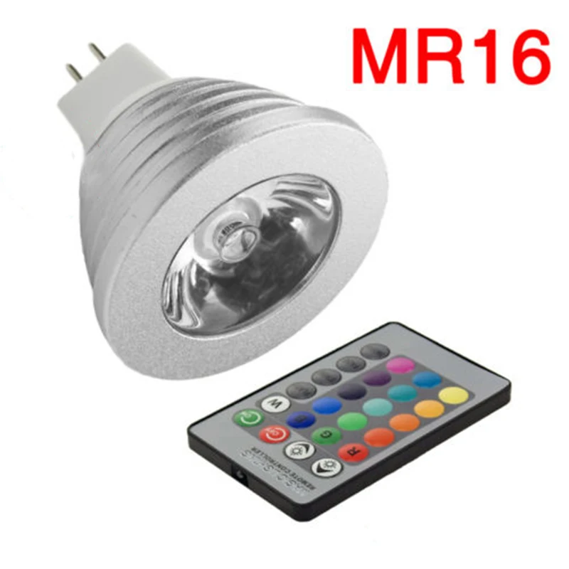 GU10 MR16 E14 E27 3 Вт RGB светодиодный светильник 16 цветов ИК пульт дистанционного