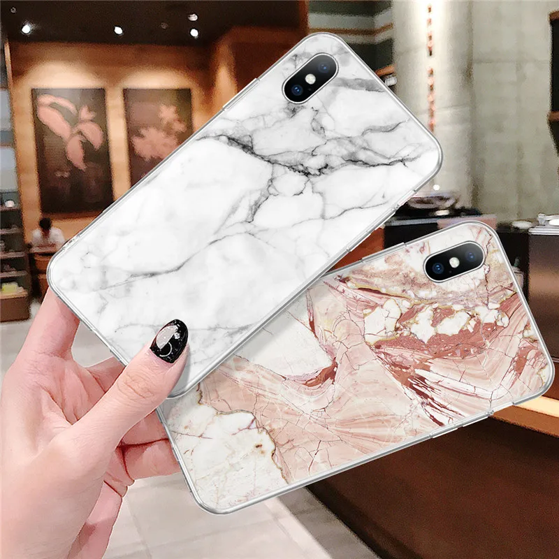 Мраморная текстура чехол для телефона iphone XS MAX XR X прозрачный ТПУ задняя крышка