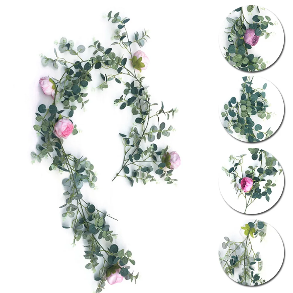 Искусственный круглый Эвкалиптовый цветок листья искусственная Виноградная