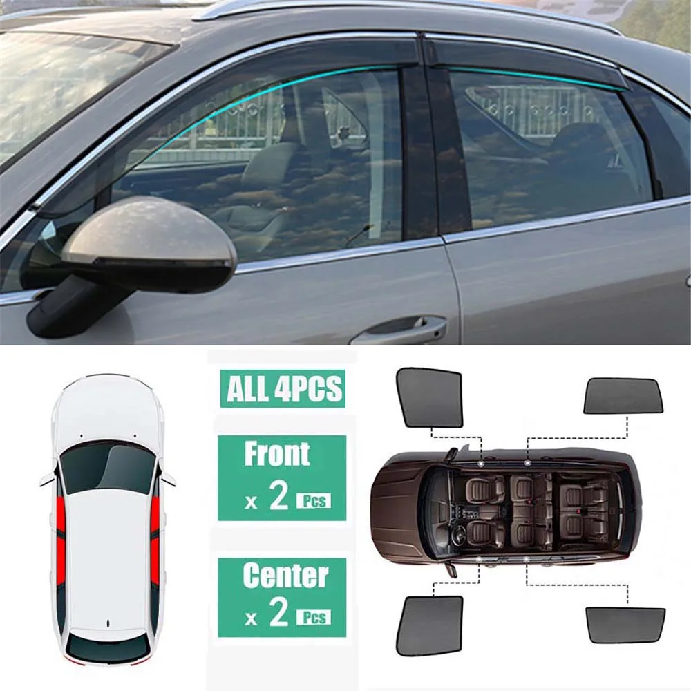 

Side Windows Magnetic Sun Shade UV Protection Ray Blocking Mesh Visor Fit For Honda Civic 9th 2012-2015