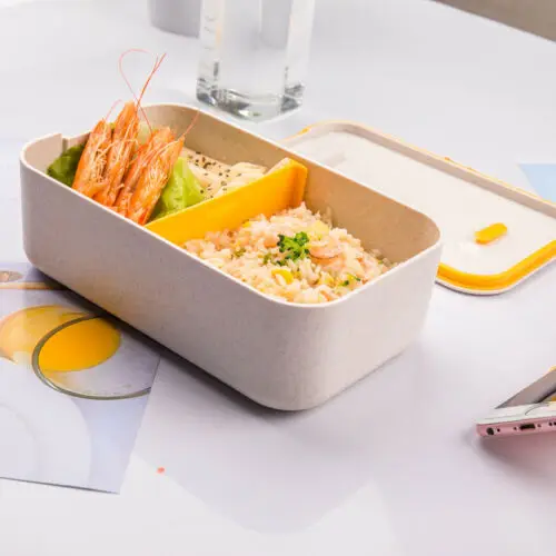 Портативный Ланч бокс креативный контейнер для хранения еды из пшеничной соломы
