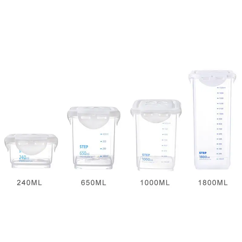 Прозрачный кухонный герметичный горшок со шкалой контейнер для хранения зерна