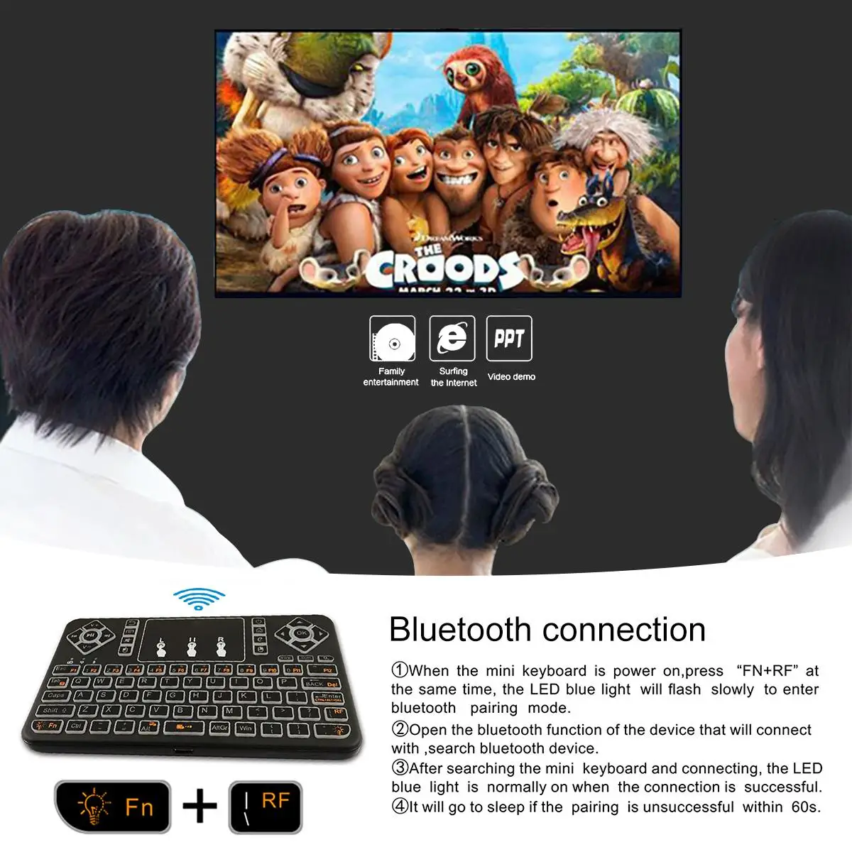 Q9 Беспроводная мини клавиатура с bluetooth 3 цвета сенсорная панель подсветкой для