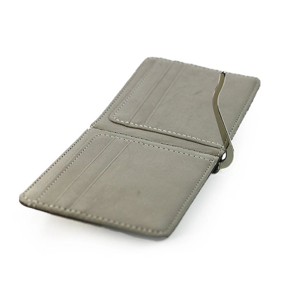 Two-fold contrast color creative clip New men's wallet Slim Solid Male Purses With Clip Cash Holder Card | Багаж и сумки