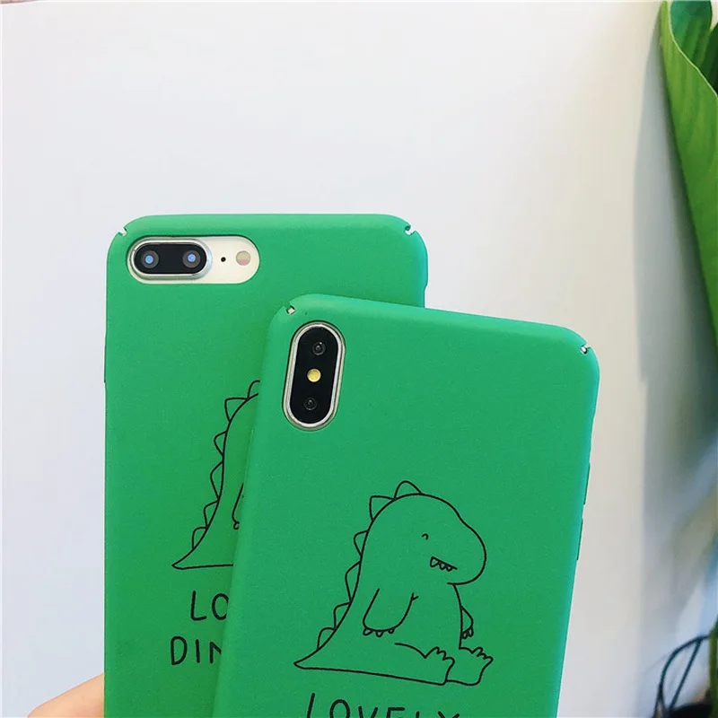 Stelllife нашивки милых динозавров чехол для iPhone X XS Max XR Candy Green iphone 8 7 6 S Plus Жесткий ПК
