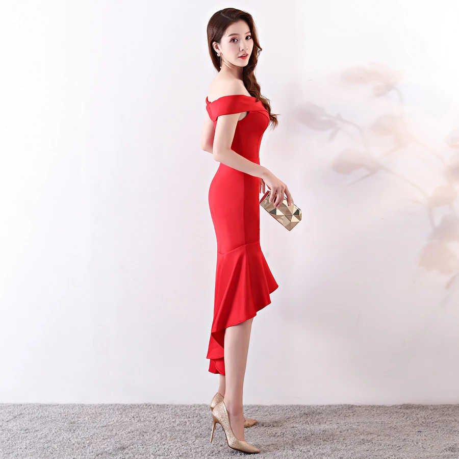 Vestido De Festa Longo новый халат Longue Soiree милые короткие рукава русалка вечерние женские