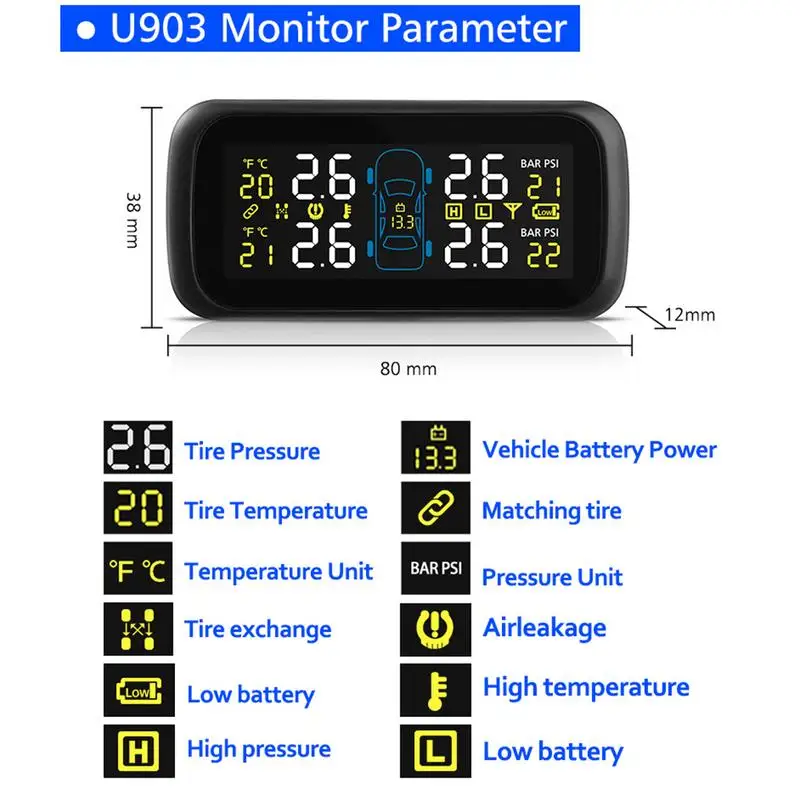 Автомобильный TPMS система контроля давления в шинах автомобильный прикуриватель
