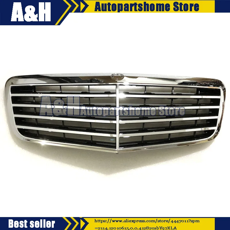 Передняя Серебристая решетка AMG для Mercedes E/W211 E320 E550 E350 E55 E63 2007 09|Гоночные решетки| |