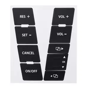 Матовые черные автомобильные наклейки, кнопка рулевого колеса автомобиля, ремонт, наклейки, Набор наклеек для VW для Volkswagen Touareg 2004-2009