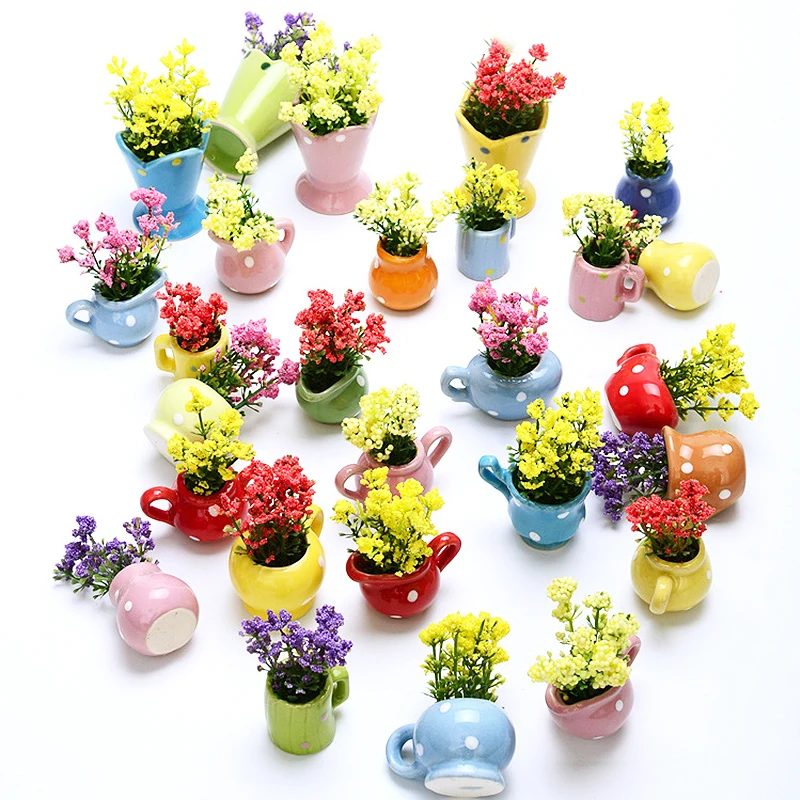 

Hot 1PC Artificial Flower Simulation MINI Popular Creative Green Plant Ornaments Home Decoration