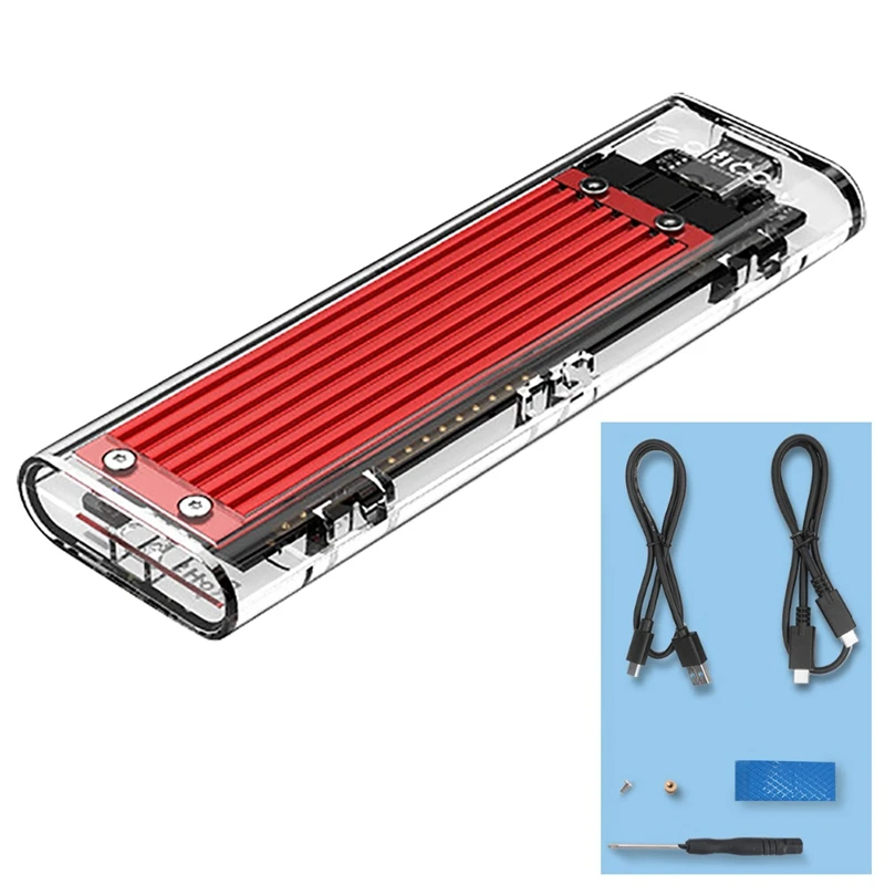 Orico Nvme M.2 к корпусу Ssd Type-C чехол M Key прозрачный Внешний Usb 3 1 Gen2 10 Гбит/с Поддержка Uasp