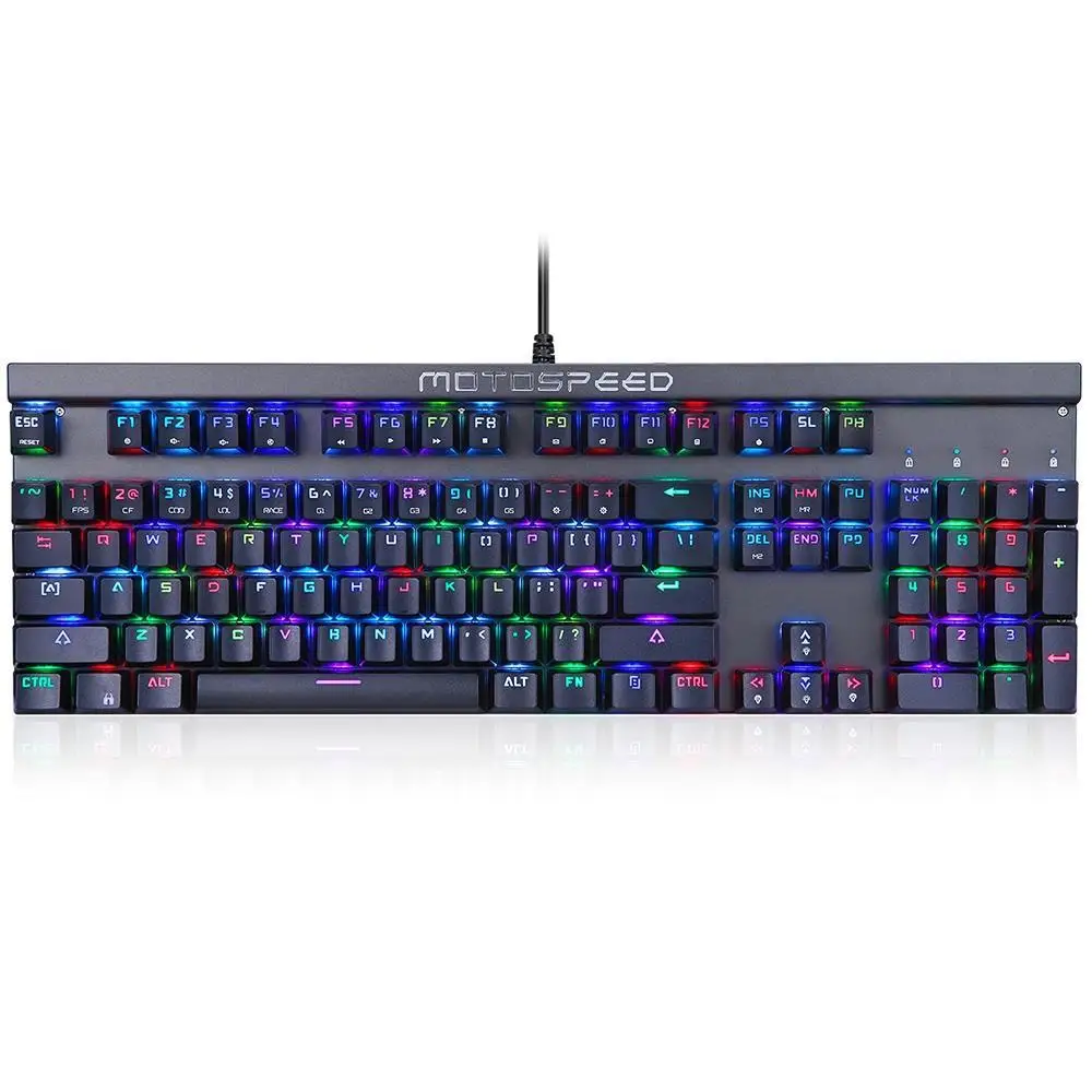 Оригинал Motospeed CK103 NKRO RGB подсветка механическая клавиатура 104 ключей полный ключ FN