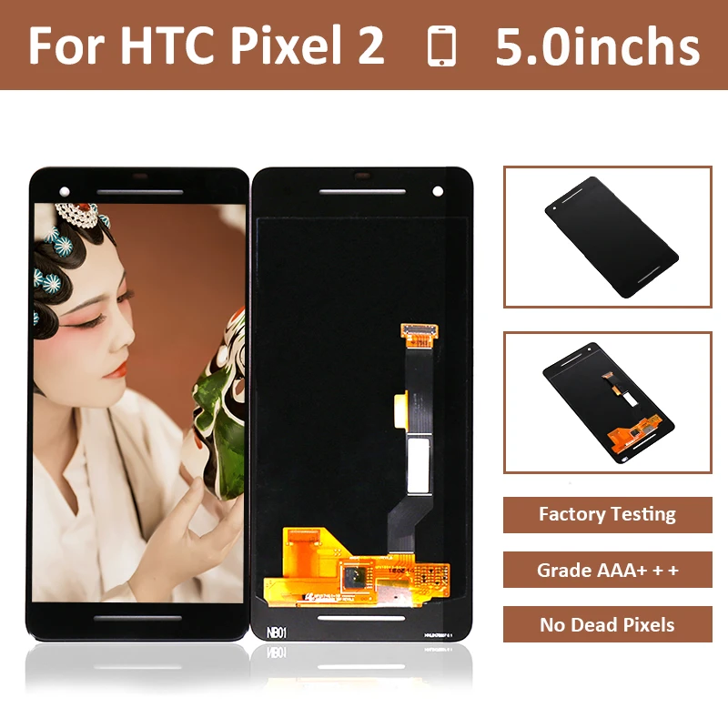10 шт./лот для HTC Pixel 2 ЖК экран дисплей сенсорный дигитайзер сборка Google Amoled|Экраны