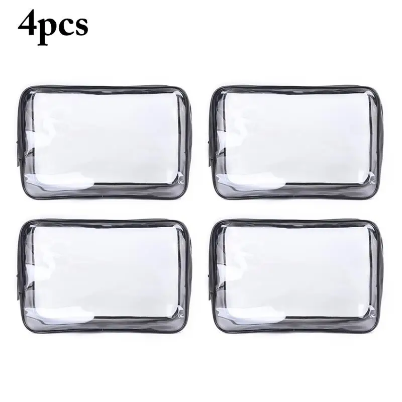 

coofit Transparent PVC Cosmetic Bags Set 4PCS Women Men Travel Makeup Bag Zipper Make Up Organizer Pouch Toiletry Bags