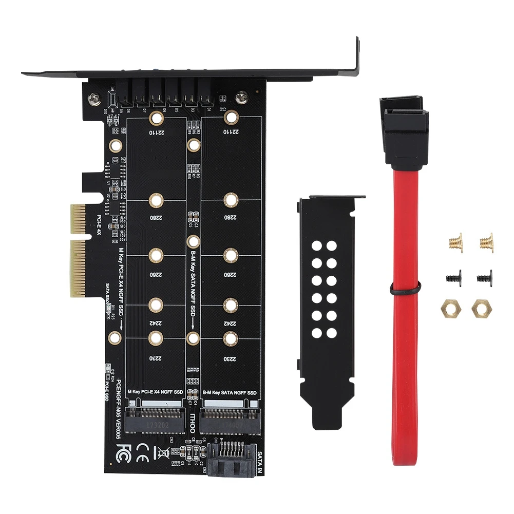 Новый PCI E 4X NGFF адаптер PCIe карты b ключ + М M.2 NVME двойной Интерфейс с светодиодный