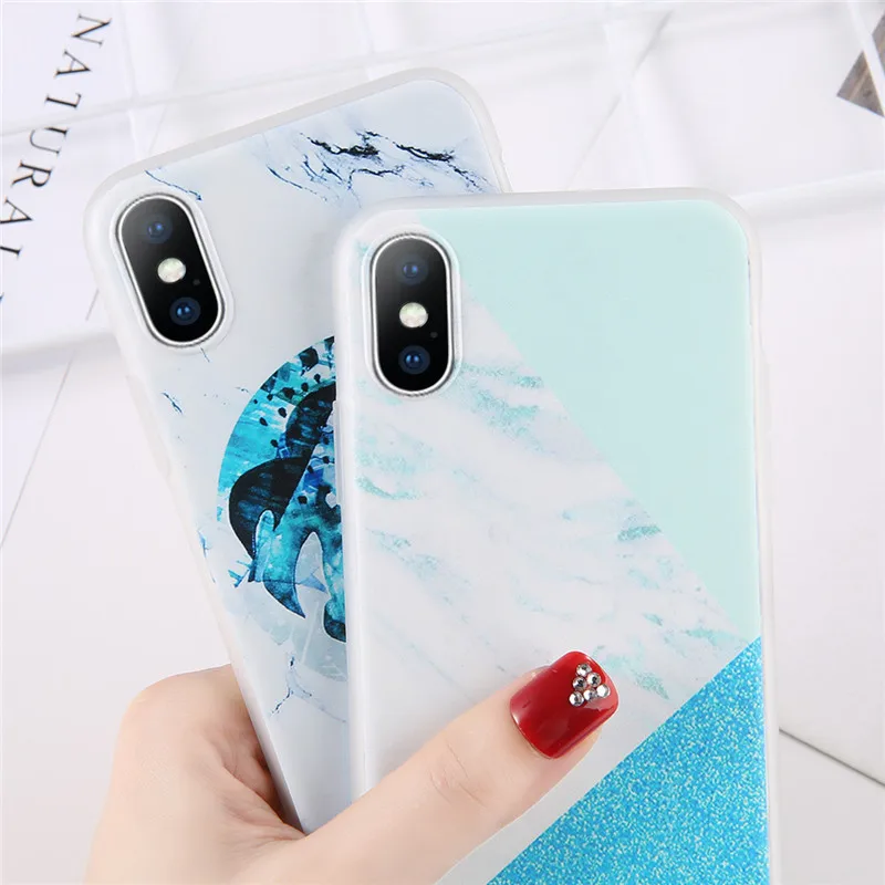 Чехол для телефона с мраморным узором USLION iPhone X XS XR Xs Max Матовая Мягкая задняя