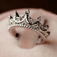 fashion ring size 5 6 7 8 9 new princess silver color yellow color charming for all occasions women rhinestone crown