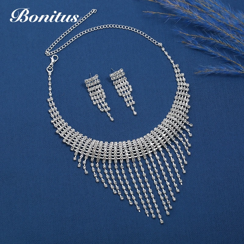 [Bonitus Jewelry] 2018 Модные Свадебные украшения наборы эффектное ожерелье для