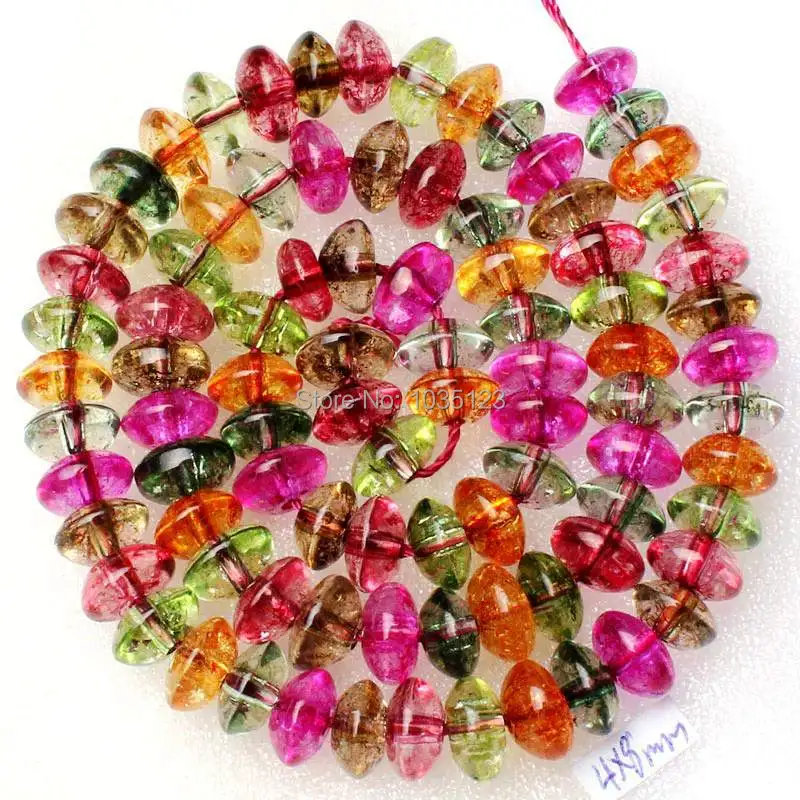 4x8 мм Гладкие смешанные цветные камни форма Рондель свободные бусины нитка 15 дюймов DIY творческие ювелирные изделия w2003