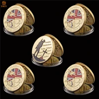 5pcs 1914 1918 ww1 100th anniversary gold euro military memorial medal challenge souvenir coin collection and holiday gifts