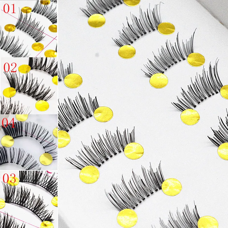 

ICYCHEER 10Pairs Soft Handmade Eye Lashes Half/ Mini /Coner Winged Cross False Eyelashes Makeup Eyelashes Extension