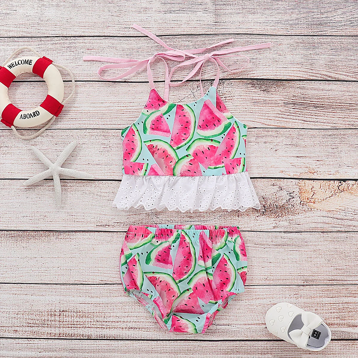 Baby Girl Swimsuit Watermelon Bathing Suits For Children Two Pieces Swimwear Beach Bikini Set Girls Biquini Infantil Suit P30 | Спорт и