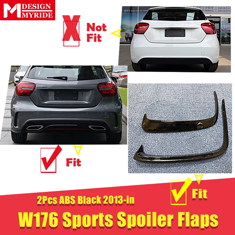 Подходит для заднего бампера W176 Canard Vent Rafts Splitter 2 шт. Mercedes Benz A180 A200 A250 A45 Splitters 2013
