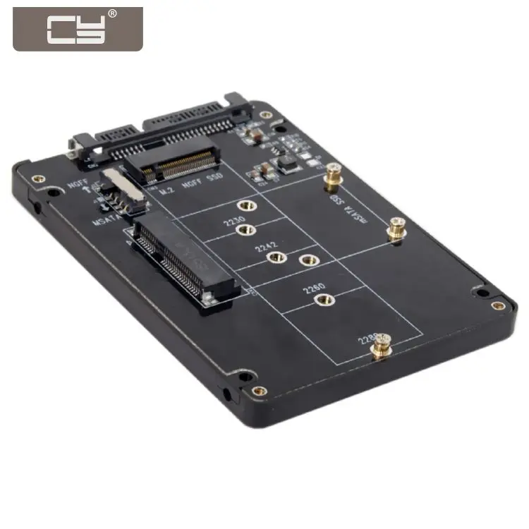 

CY Combo M.2 NGFF B-key & mSATA SSD to SATA 3.0 Adapter Converter Case Enclosure with Switch