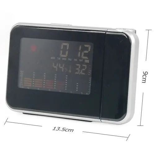Digital Weather Temperature Humidity Wall Projection Snooze Alarm Clock LED Display | Дом и сад