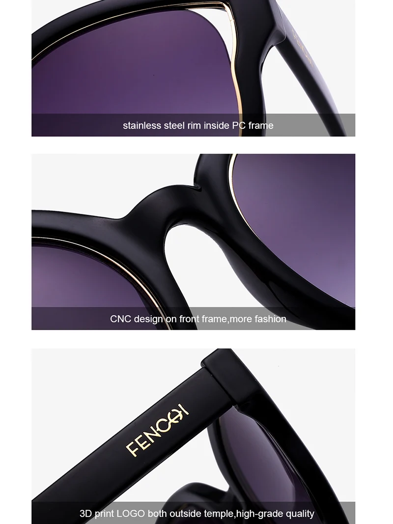 MATIC Ladies Fashionable Cat's Eye ear Sunglasses For Womens Black Round Gradient Lenses Vintage Retro Sun Glasses Brand Oculos |