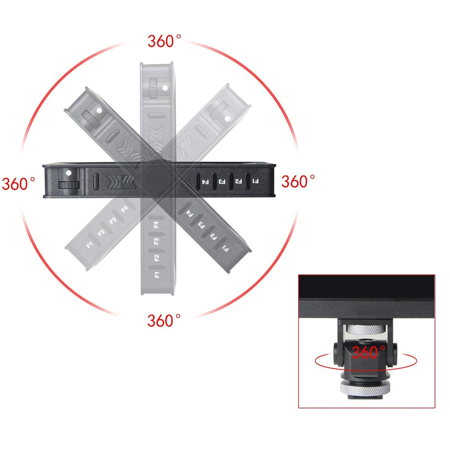 SHGO HOT-Monitor Holder Mount On Camera Pan 180 degree tilt with Cold Shoe and 1/4 inch | Инструменты