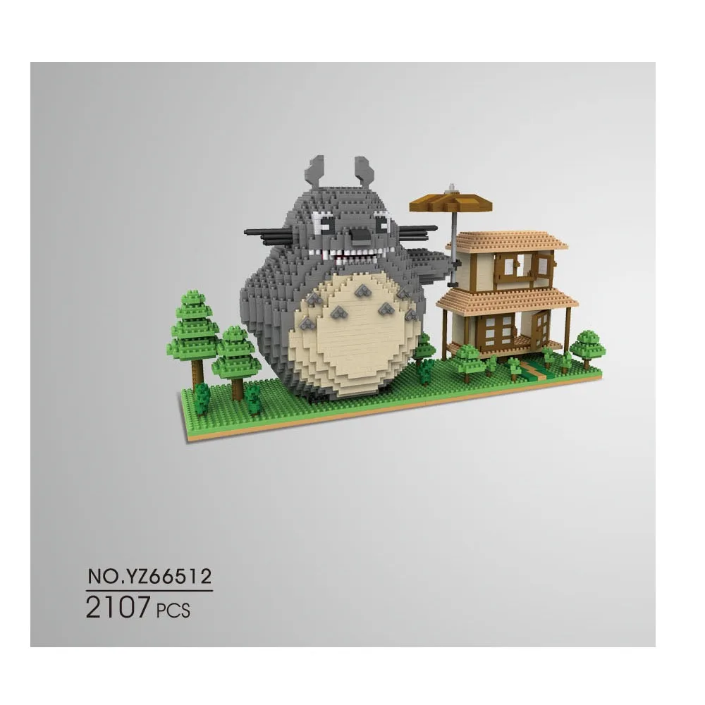 Микро-кубики YZ из мультфильма сделай сам Строительные кирпичи Тоторо модель