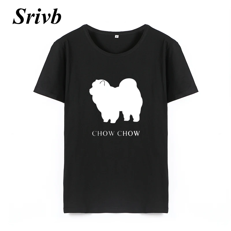 Женская футболка с рисунком Srivb Chow Kawaii хлопковая в стиле хип хоп коротким рукавом
