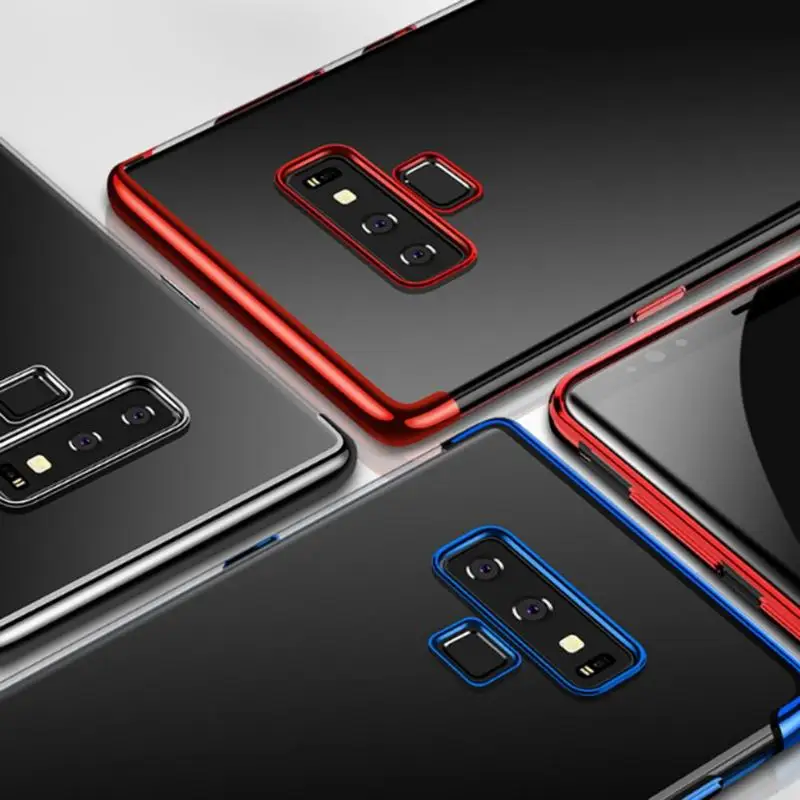 high quality Transparent Soft TPU Rubber Case Cover For Galaxy Note 9 Crystal Clear Plating Bumper for Smart Phone Model | Мобильные