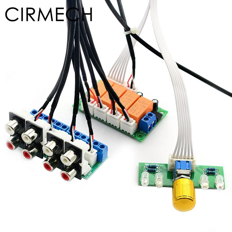 CIRMECH реле 4-way аудио входной сигнал Селекторное переключение RCA аудио вход выбор платы поворотного переключения для усилителей