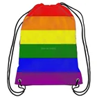 Радужный рюкзак на шнурке Pride для геев, розовый, ЛГБТ, спортивный, 35x45 см, полиэфир цифровая печать, бесплатная доставка