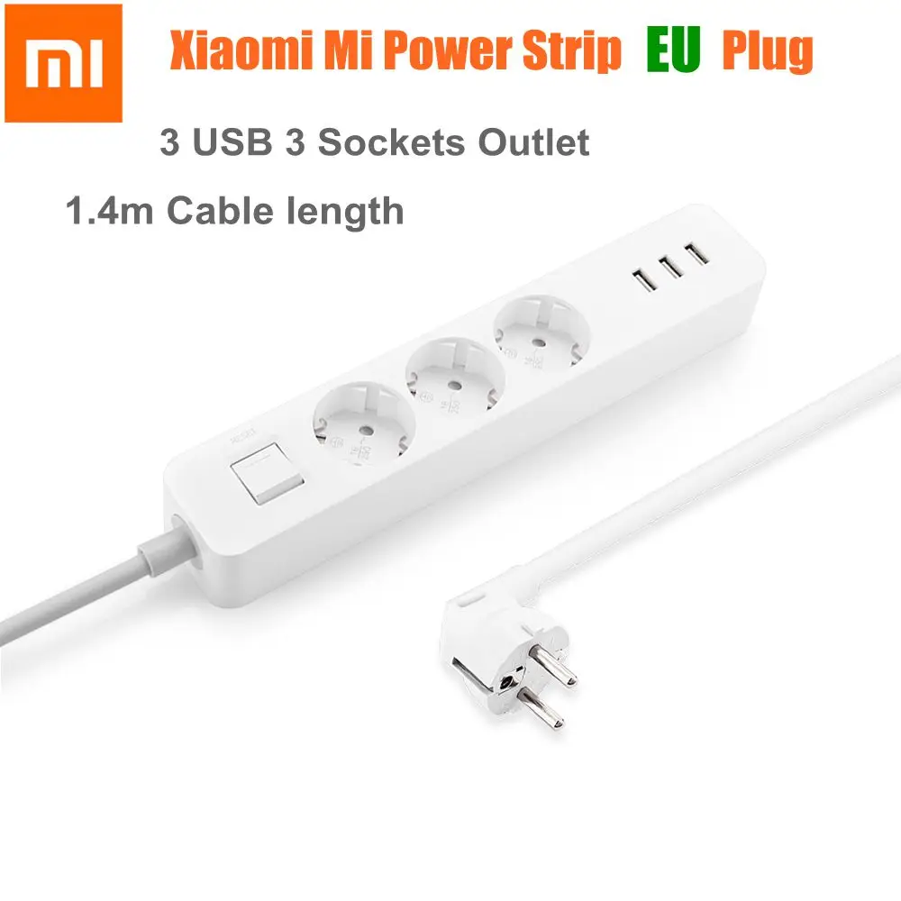 Оригинальный Xiaomi mi мощность розеток 3 USB порты и разъёмы зарядное устройство Outlet