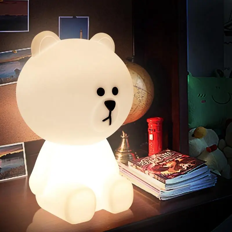 Brown Bear Cute Lamp Led Children'S Night Light Table Creative Fixtures For The Baby Kids Room(Eu Plug) | Лампы и освещение