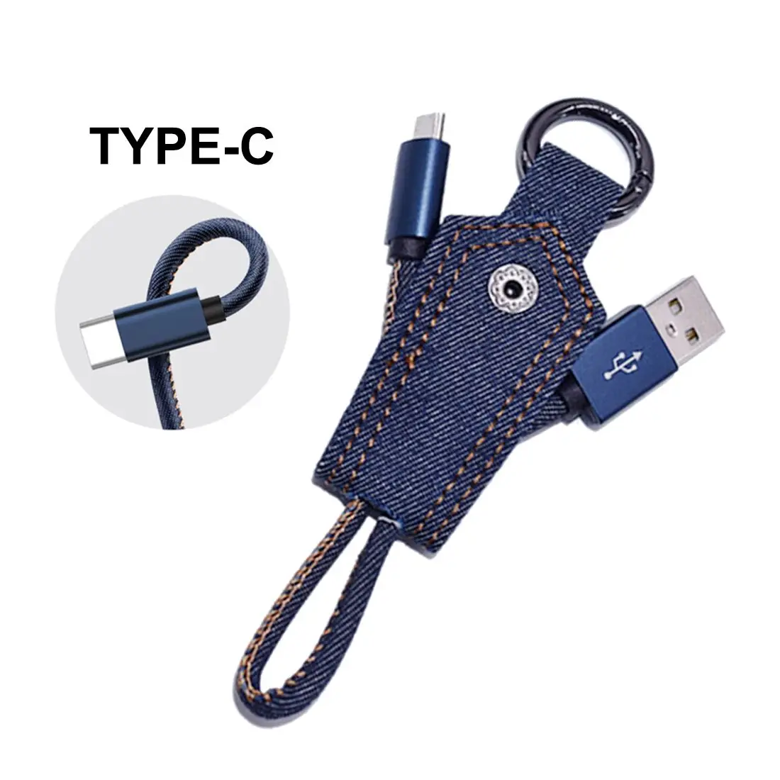 Горячие TTKK 2.1A джинсовый брелок USB быстрое зарядное устройство кабель подарок