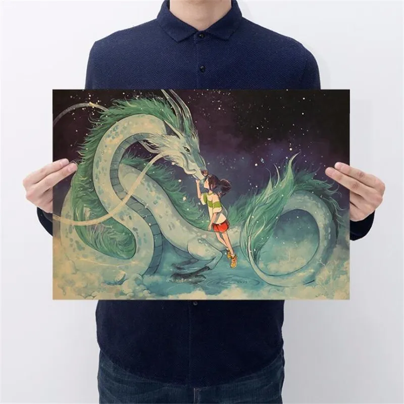 Классический Hayao Miyazaki аниме Унесенные призраками старинные плакаты украшения