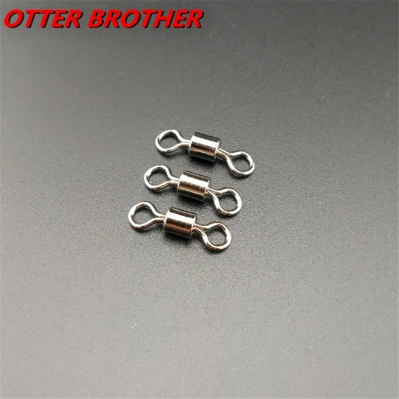 50PCS Fishing Ball Bearing Rolling Swivel Solid Rings 2#4#6#810#12#14# Shape Stainless Steel Connector Lures Fishing Tackle