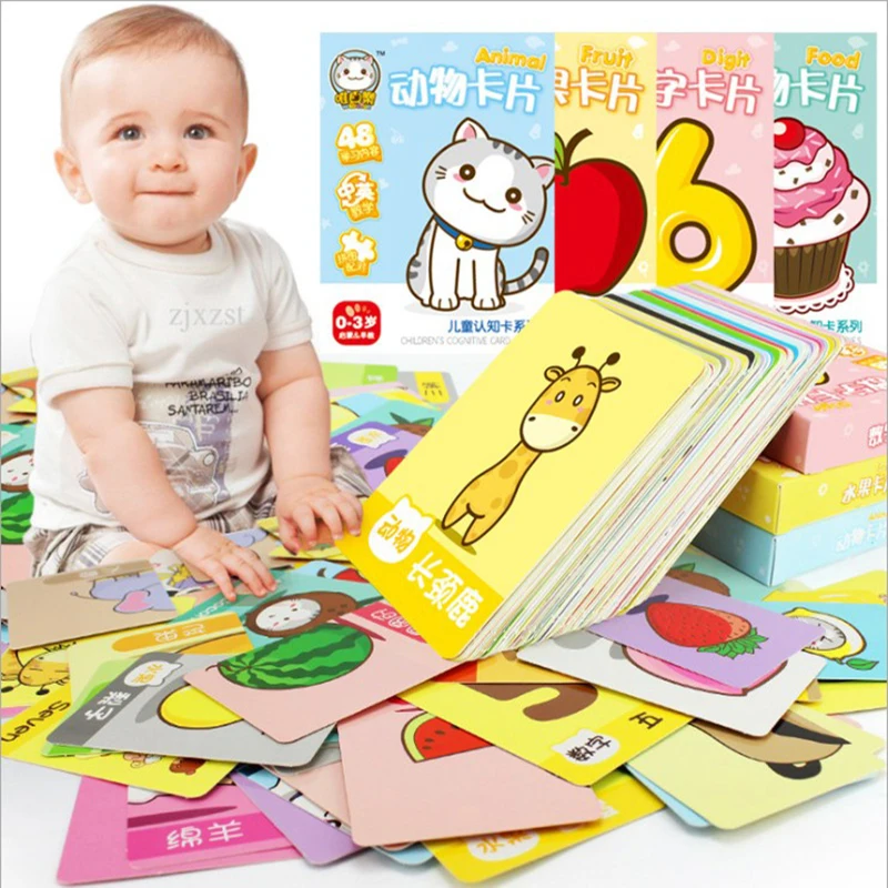 

Flash Cards Learn English Word Number Baby Literacy Card Kids
