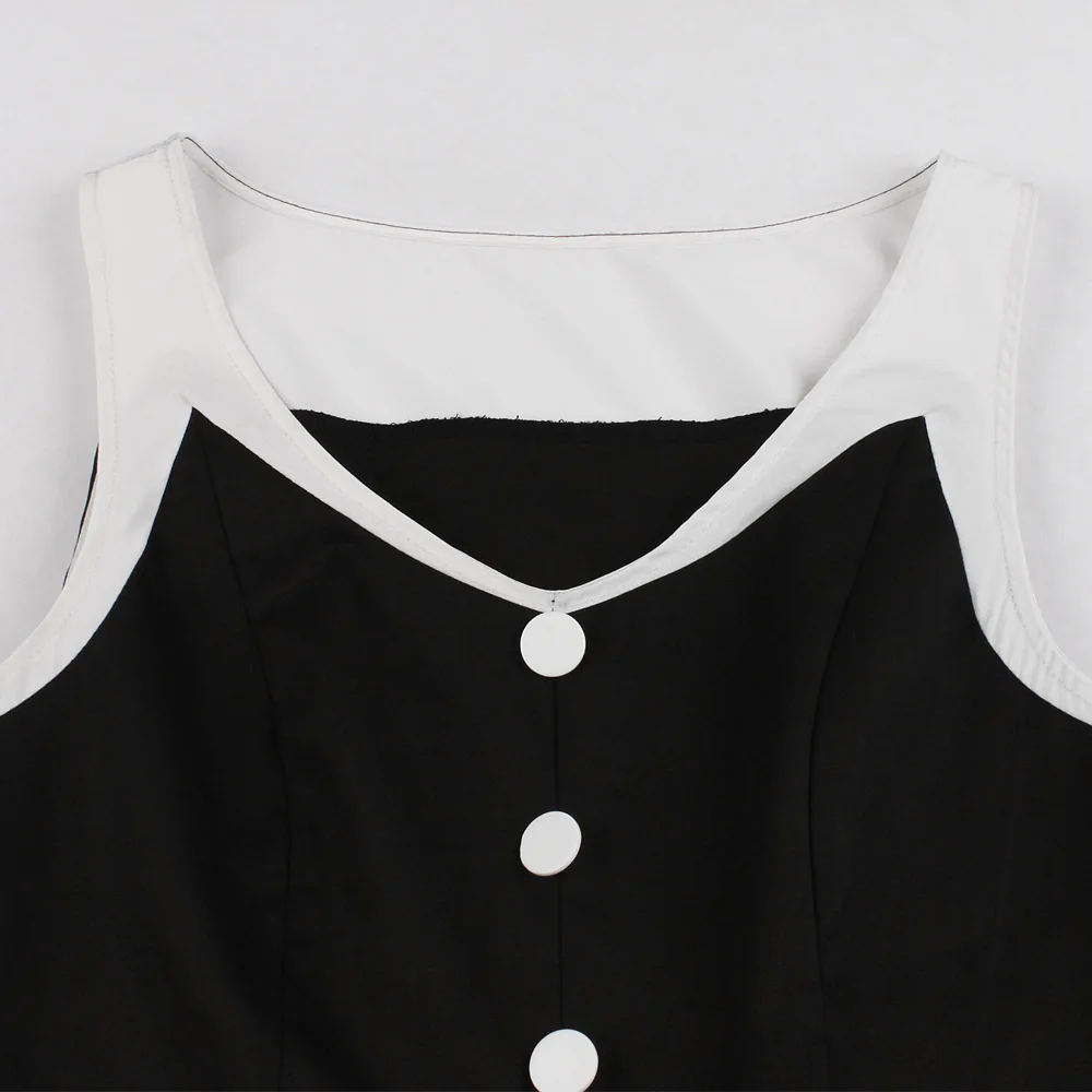 Женское винтажное платье в стиле ретро с круглым вырезом и пуговицами большие