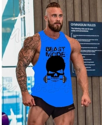 New Skull Beast Gyms vest summer undershirt spaghetti strap slim short sleeve fitness gym athletic sport tops | Мужская одежда