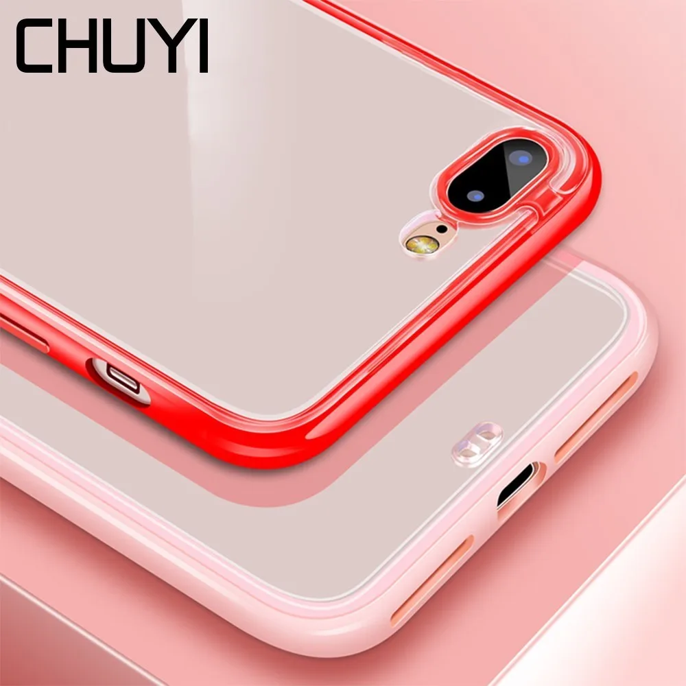 Прозрачный тонкий цветной чехол для телефона IPhone X XS XR Max 6S 6 7 8 Plus модный