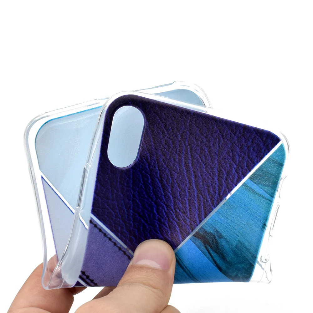 KISSCASE Soft TPU Phone Case For Samsung Galaxy S9 Plus A6 A8 2018 Note 8 9 Geometric Pattern Splice Back Cover Funda |