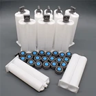 Двухцилиндровый пустой картридж AB 10 шт., 50 мл 1:1, клеевая трубка с уплотнительными поршнями для клеевого пистолета 50 мл 1:1