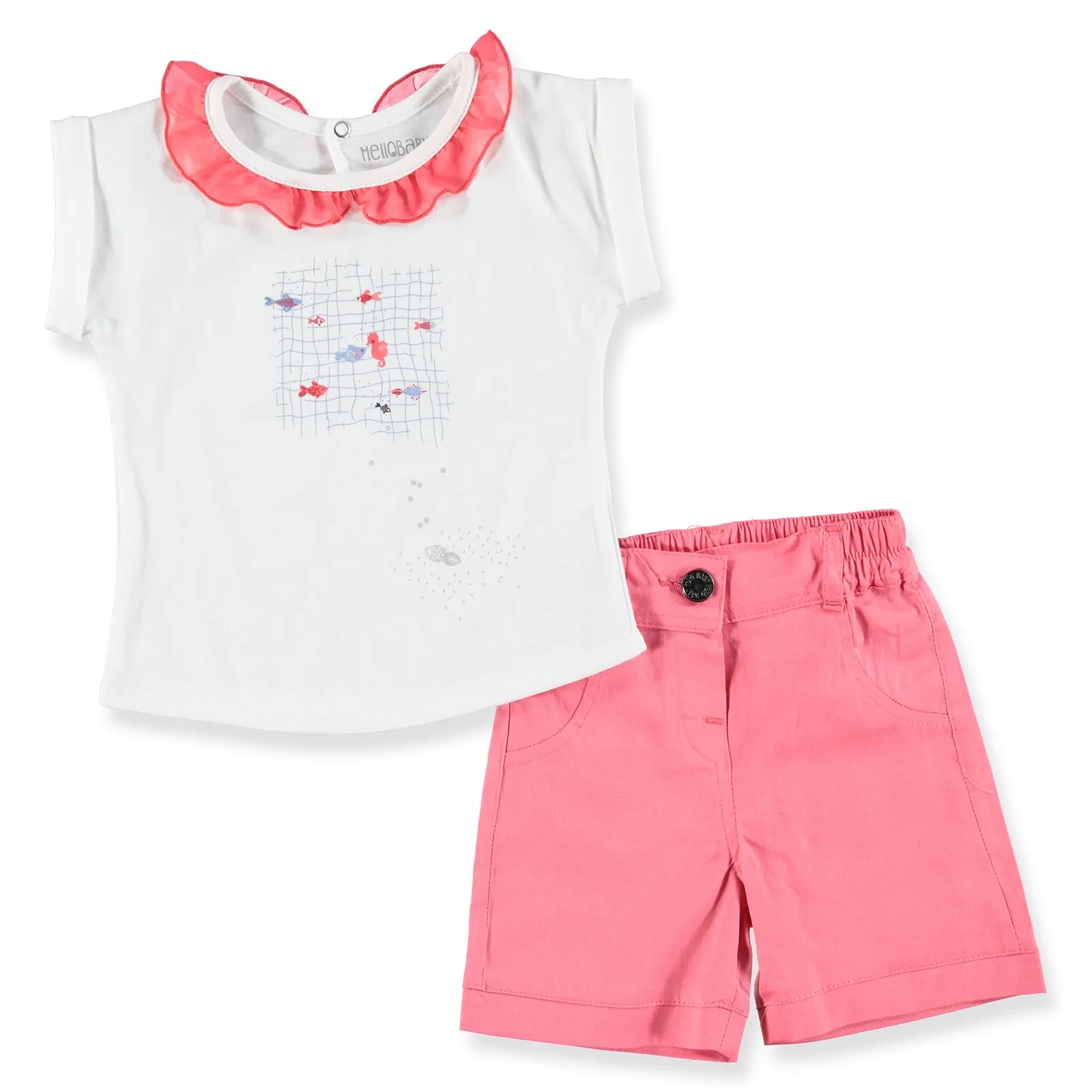 HelloBaby/Детская футболка с изображением рыбки комплект шортами| |