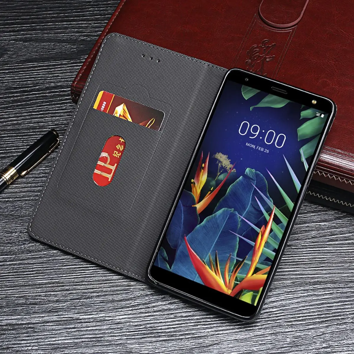 Винтаж Стиль телефон оболочки для LG K40 из искусственной кожи кошелек футляр